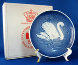 Mother's Day 1976 Plate Bing And Grondahl Swan And Babies Blue And White MIB Box