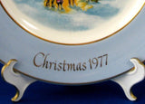 Boxed Christmas Plate Christmas 1977 E Wedgwood Carollers In The Snow Blue Border