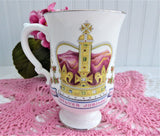 1977 Queen Elizabeth II Silver Jubilee Tall Mug Bone China Crown Symbols