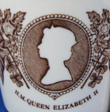 Mug Elizabeth II Silver Jubilee Mason's Ironstone Brown Transferware New With Tags 1977