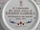 Dish Queen Elizabeth II Silver Jubilee 1977 Crown Staffordshire Souvenir Plate