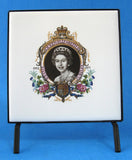 Queen Elizabeth II Tile Silver Jubilee 1977 Napkin Holder England Royal Memorabilia