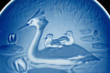 Bing And Grondahl Mother's Day 1978 Plate Grebe And Babies Baby Water Birds