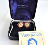 Wedgwood Earrings Sterling Silver Jasperware Terracotta Clip English Hallmarks 1979 JW