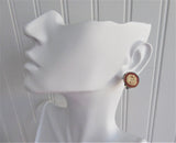 Wedgwood Earrings Sterling Silver Jasperware Terracotta Clip English Hallmarks 1979 JW