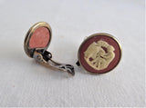 Wedgwood Earrings Sterling Silver Jasperware Terracotta Clip English Hallmarks 1979 JW