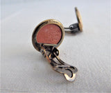 Wedgwood Earrings Sterling Silver Jasperware Terracotta Clip English Hallmarks 1979 JW