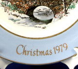 Christmas Plate Christmas 1979 E Wedgwood Sleigh Ride Blue Border Avon England