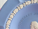 Wedgwood Blue Jasperware Shallow Bowl 1980 Josiah Wedgwood 250th Anniversary 7 Inch