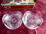 Pair Lead Crystal Candleholders Swirled RCR Italy Vintage 1980s Dinner Party Boxed