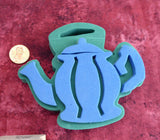 Country Shabby Rubber Stamps 2 Wood Mounted 1 Rubber Teapot Heart Wreath Rose Bush Invitations