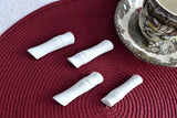 Set Of 4 Kniferests White Porcelain Bamboo Sections Design 1980s Figural