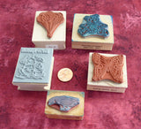 Set of 5 Rubber Stamps Teddy Bear Balloons Butterfly Special Goose Wood Mounted Invitations