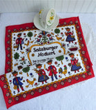 Austrian Tea Towel Salzburger Nockerl Recipe Dish Towel 1980s Cotton Folk Art