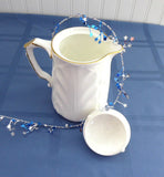 Hot Water Pot Aynsley Golden Crocus Chocolate Pitcher Teapot White And Gold 1985-1989