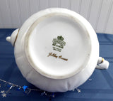 Elegant Aynsley Golden Crocus Teapot Petal Molded White And Gold 1985-1989 20 Oz