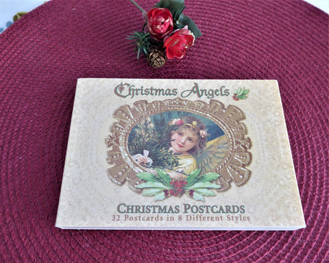 Christmas Angels Postcard Book 32 Antique Designs 1980s Detachable Book Mint
