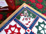 Christmas Quilt Tile Trivet Retro Country Snowman Mid Century 1980s Wood Frame