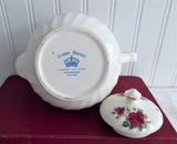 Crown Dorset Burgundy Rose Teapot Royal Patrician English Tea For Two 10 Ounces Red Roses