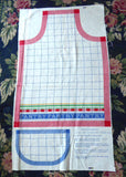 Vintage Cut And Sew Apron Ameritex Red White Blue 1980s Country Pantry DIY Apron