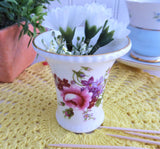 Toothpick Holder Royal Crown Derby English Bone China Derby Posies Pink Roses Small Vase