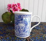 Earl Grey Tea Mug Blue And White Teacups English Bone China Crown Trent 1980s
