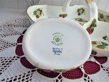 Hammersley Large 3 Piece Strawberry Ripe Serving Bowl With Cream Sugar 1980s