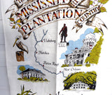 Tea Towel Mississippi River Travel Souvenir Kay Dee Designs 1980s Plantations