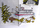 Tea Towel Mississippi River Travel Souvenir Kay Dee Designs 1980s Plantations
