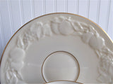 Lenox Fruits Of Life Cup And Saucer Embossed Fruit White And Gold 1980s