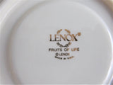 Lenox Fruits Of Life Cup And Saucer Embossed Fruit White And Gold 1980s