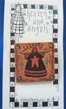 Wood Liberty Angel Brooch Pin Folk Art Country Artisan 1990s Hand Painted