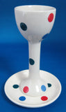 Martin Gulliver Polka Dot Eggcup And Plate Primary Colors 1980s English Art Pottery