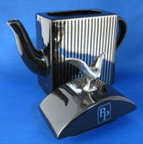 Rolls Royce Like Radiator Teapot Black And Silver Morten Prestige 1980s UK Auto Grille Teapot