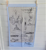 Tea Towel Dish Towel Alphonse Mucha Art Nouveau Silver Items Irish Silver Cloth
