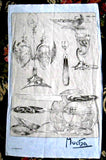 Tea Towel Dish Towel Alphonse Mucha Art Nouveau Silver Items Irish Silver Cloth
