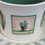Cup And Saucer Pfatzgraff USA Naturewood Breakfast Size Stoneware Botanical