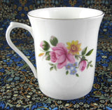 Queens Tea Mug Pretty Rose Bouquet English Bone China 1990s Rosina