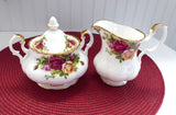 Royal Albert Old Country Roses 1980s Large Cream Sugar Bowl With Lid England