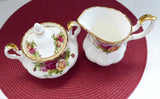 Royal Albert Old Country Roses 1980s Large Cream Sugar Bowl With Lid England