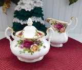 Royal Albert Old Country Roses 1980s Large Cream Sugar Bowl With Lid England