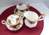 Royal Albert Old Country Roses 1980s Large Cream Sugar Bowl With Lid England