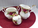 Royal Albert Old Country Roses 1980s Large Cream Sugar Bowl With Lid England