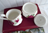 Cream And Sugar Burgundy Rose Royal Patrician English Bone China 2002