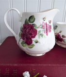 Cream And Sugar Burgundy Rose Royal Patrician English Bone China 2002