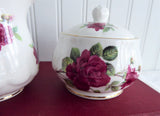 Cream And Sugar Burgundy Rose Royal Patrician English Bone China 2002