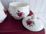 Cream And Sugar Burgundy Rose Royal Patrician English Bone China 2002