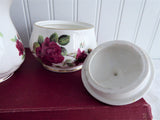 Cream And Sugar Burgundy Rose Royal Patrician English Bone China 2002