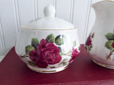 Cream And Sugar Burgundy Rose Royal Patrician English Bone China 2002