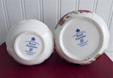 Cream And Sugar Burgundy Rose Royal Patrician English Bone China 2002